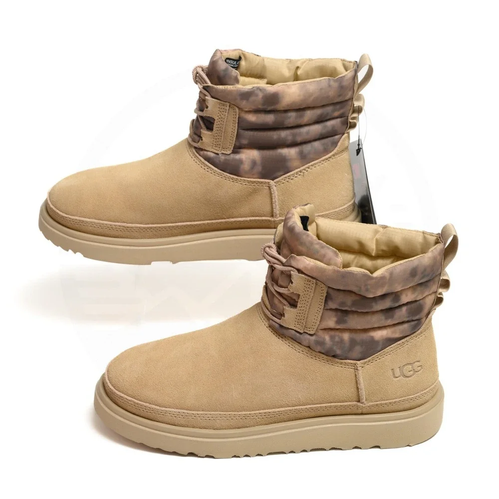 UGG Classic Mini Lace WEA Smokescreen Mens Sz 7 Waterproof Boots Removable Cover